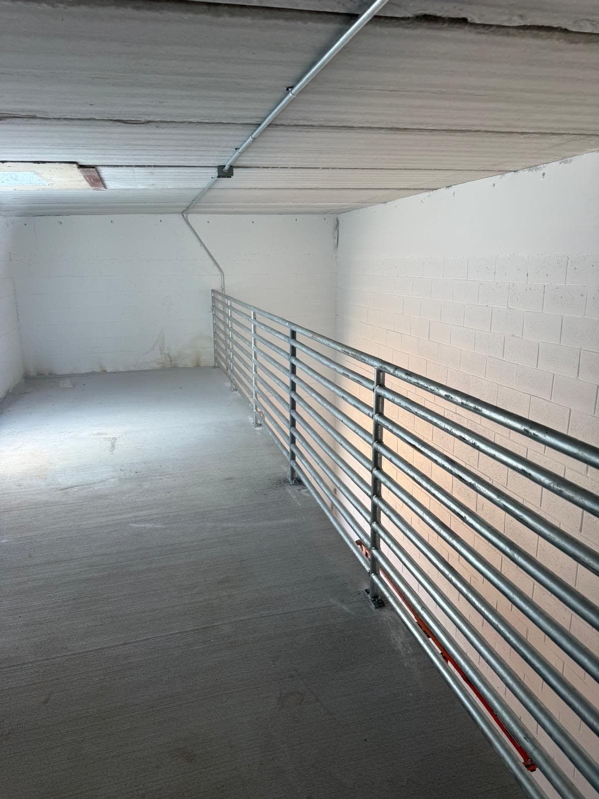 Galvanized Steel Handrail in Commercial Corridor